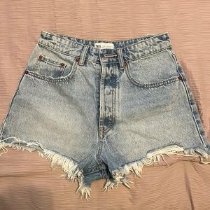 Zara Denim High Rise Shorts